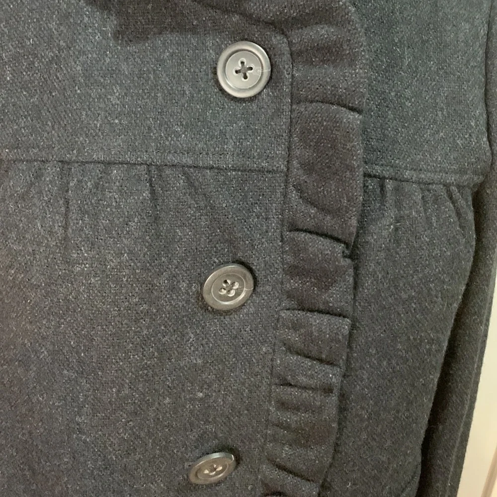 Ruffle detail J. Crew pea coat - Picture 2 of 9